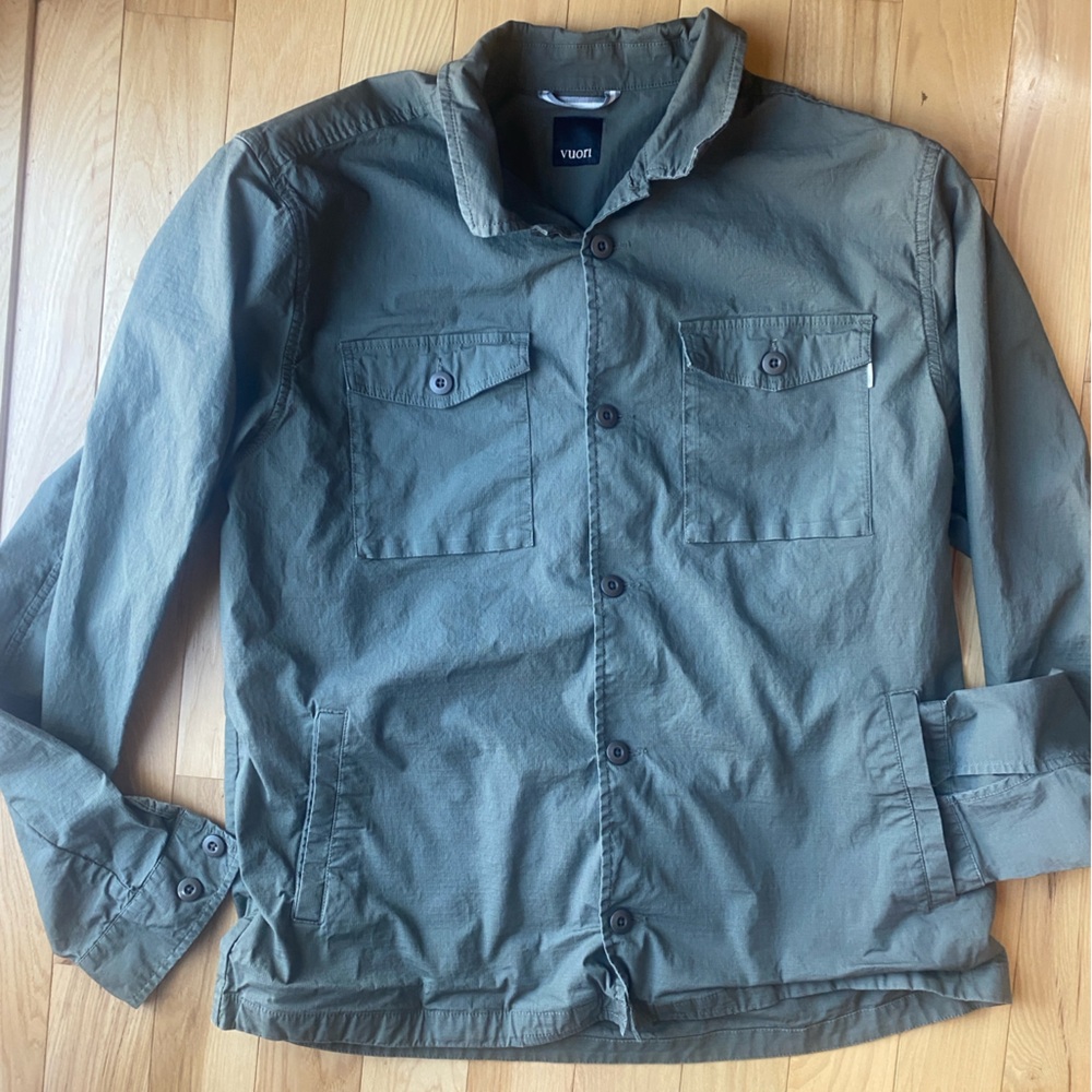 Men’s Vuori Olive Green Lightweight Shirt Jacket